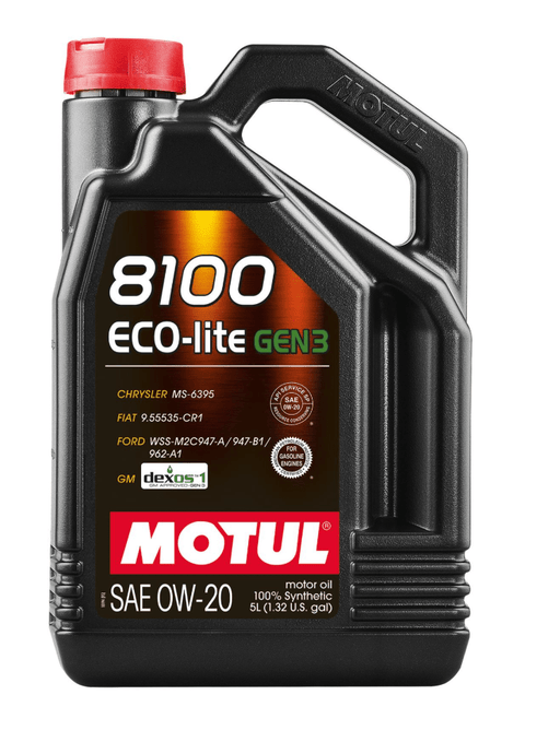 Motul 8100 0W - 20 Eco - lite GEN3 Motor Oil 5L Bottle - 111364 - Subimods.com