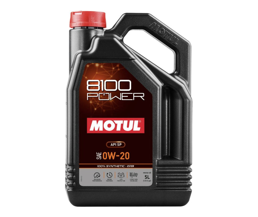 Motul 8100 0W20 Power Motor Oil 5L Bottle - 111799 - Subimods.com