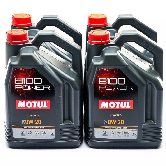 Motul 8100 0W20 Power Motor Oil Case (4x 5L Bottles) - 111799-4 - Subimods.com