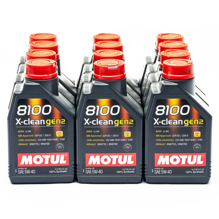 Motul 8100 5W - 40 X - clean Gen 2 Motor Oil Case (12x 1L Bottles) - 109761-12 - Subimods.com
