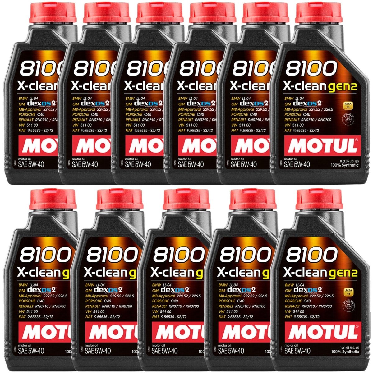 Motul 8100 5W40 Xclean Gen 2 Motor Oil Case (12x 1L Bottles