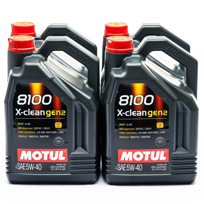 Motul 8100 5W - 40 X - clean Gen 2 Motor Oil Case (4x 5L Bottles) - 109762-4 - Subimods.com