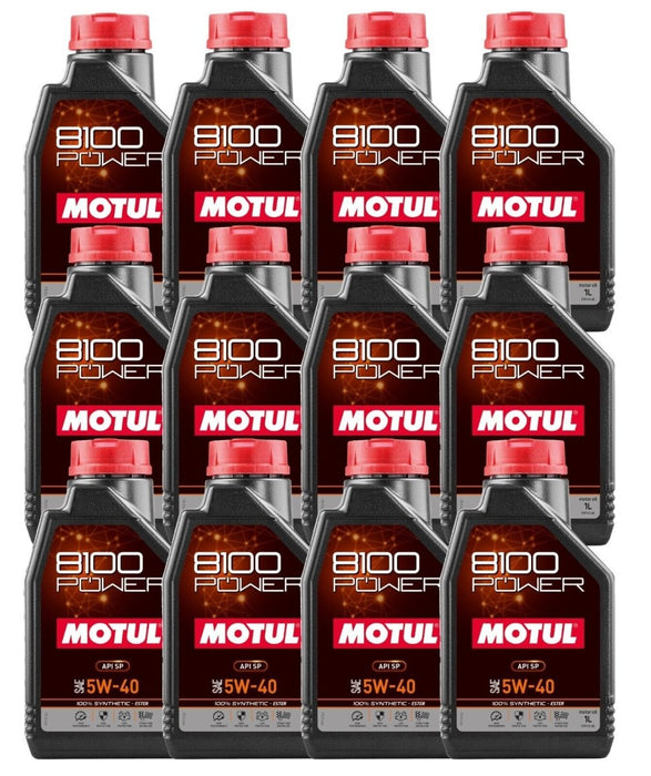 Motul 8100 5W40 Power Motor Oil Case (12x 1L Bottles) - 111808-12 - Subimods.com