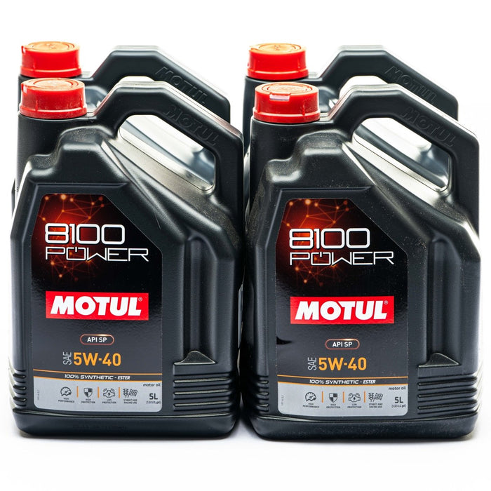 Motul 8100 5W40 Power Motor Oil Case (4x 5L Bottles) - 111809-4 - Subimods.com