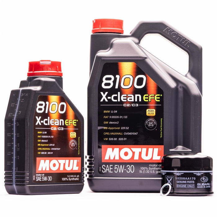 Motul Master Oil Change Kit w/ 5W - 30 X - clean EFE Oil 2015 - 2021 WRX / 2022 - 2024 BRZ - MOTUL-KIT-001 - Subimods.com