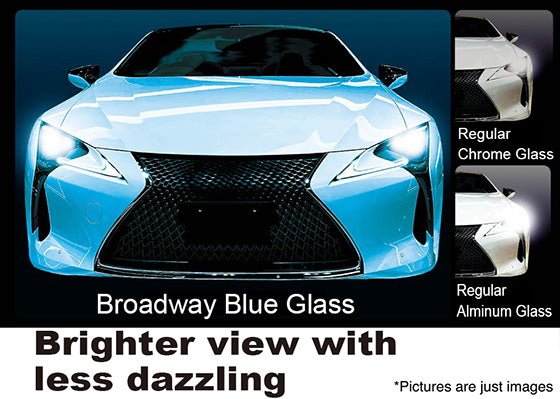 NAPOLEX Broadway Curved Wide View Rear Mirror Blue Glass Most Car Models - BW - 173 - Subimods.com