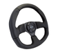 NRG Innovations 009 Series Flat Bottom Steering Wheel Smooth Leather w/ Black Center, Black Stitching and Perforated Leather Grip - RST - 009R - Subimods.com