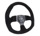 NRG Innovations 009 Series Flat Bottom Steering Wheel w/ Black Center, Black Stitching and Suede Grip - RST - 009S - Subimods.com