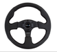 NRG Innovations 320MM Leather Steering Wheel w/ Black Center, Black Stitching and Perforated Leather Grip - RST - 012R - Subimods.com