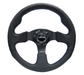 NRG Innovations 320MM Leather Steering Wheel w/ Black Center, Blue Stitching and Perforated Leather Grip - RST - 012R - BL - Subimods.com