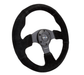 NRG Innovations 320MM Steering Wheel w/ Black Center, Black Stitching and Suede Grip - RST - 012S - Subimods.com