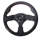 NRG Innovations 320MM Steering Wheel w/ Black Center, Red Stitching and Leather Grip - RST - 012R - RS - Subimods.com