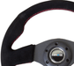 NRG Innovations 320MM Steering Wheel w/ Black Center, Red Stitching and Suede Grip - RST - 012S - RS - Subimods.com