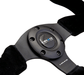 NRG Innovations 320MM Steering Wheel w/ Black Center, Red Stitching and Suede Grip - RST - 012S - RS - Subimods.com
