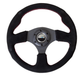 NRG Innovations 320MM Steering Wheel w/ Black Center, Red Stitching and Suede Grip - RST - 012S - RS - Subimods.com