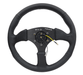 NRG Innovations 350MM Deep Dish Steering Wheel Smooth Leather w/ Black Center, Black Stitching and Perforated Leather Grip - RST - 023MB - R - Subimods.com