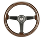 NRG Innovations 350mm Deep Dish Steering Wheel w/ Black Center, and Woodgrain Grip - RST - 036BK - BKW - Subimods.com