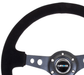 NRG Innovations 350MM Deep Dish Steering Wheel w/ Holes, Black Center, Black Stitching and Black Suede Grip - RST - 006 - S - Subimods.com