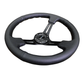 NRG Innovations 350MM Deep Dish Steering Wheel w/ Slits, Black Center, Black Stitching and Black Leather Grip - RST - 018R - Subimods.com