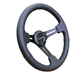 NRG Innovations 350MM Deep Dish Steering Wheel w/ Slits, Black Center, Black Stitching and Black Leather Grip - RST - 018R - Subimods.com