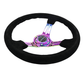 NRG Innovations 350MM Deep Dish Steering Wheel w/ Slits, Neochrome Center, Black Stitching and Black Suede Grip - RST - 018S - MCBS - Subimods.com