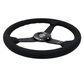 NRG Innovations 350MM Flat Steering Wheel w/ Black Center, Black Stitching and Black Alcantara Grip - RST - 037MB - SA - Subimods.com
