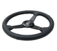 NRG Innovations 350MM Flat Steering Wheel w/ Black Center, Black Stitching and Black Perforated Leather Grip - RST - 037MB - PR - Subimods.com