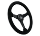 NRG Innovations 350MM Flat Steering Wheel w/ Black Center, Black Stitching and Black Suede Grip - RST - 037MB - S - Subimods.com