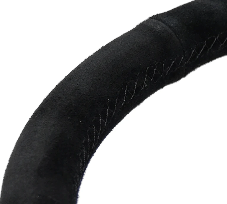 NRG Innovations 350MM Flat Steering Wheel w/ Black Center, Black Stitching and Black Suede Grip - RST - 037MB - S - Subimods.com