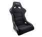NRG Innovations Fiber Glass Fixed Back Racing Seat Large Black Cloth w/ Leather Patches - FRP - 301 - Subimods.com