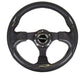 NRG Innovations Pilota Series 320MM Steering Wheel w/ Black Center, Black Stitching, Carbon Accents and Leather Grip - RST - 001CBL - Subimods.com