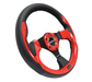 NRG Innovations Pilota Series 320MM Steering Wheel w/ Black Center, Black Stitching, Red Accents and Leather Grip - RST - 001RD - Subimods.com