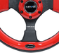 NRG Innovations Pilota Series 320MM Steering Wheel w/ Black Center, Black Stitching, Red Accents and Leather Grip - RST - 001RD - Subimods.com