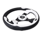 NRG Innovations Pilota Series 320MM Steering Wheel w/ Black Center, Black Stitching, White Accents and Leather Grip - RST - 001WT - Subimods.com