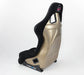 NRG Innovations Prisma Ultra Fixed Back Racing Seat Large Black Alcantara w/ Gold Flake Shell - FRP - 302BK - ULTRA - Subimods.com