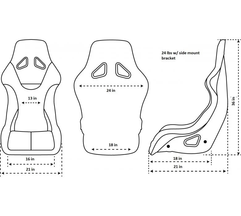 NRG Innovations Prisma Ultra Fixed Back Racing Seat Large Black Alcantara w/ Gold Flake Shell - FRP - 302BK - ULTRA - Subimods.com