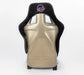 NRG Innovations Prisma Ultra Fixed Back Racing Seat Medium Black Alcantara w/ Gold Flake Shell - FRP - 303BK - ULTRA - Subimods.com