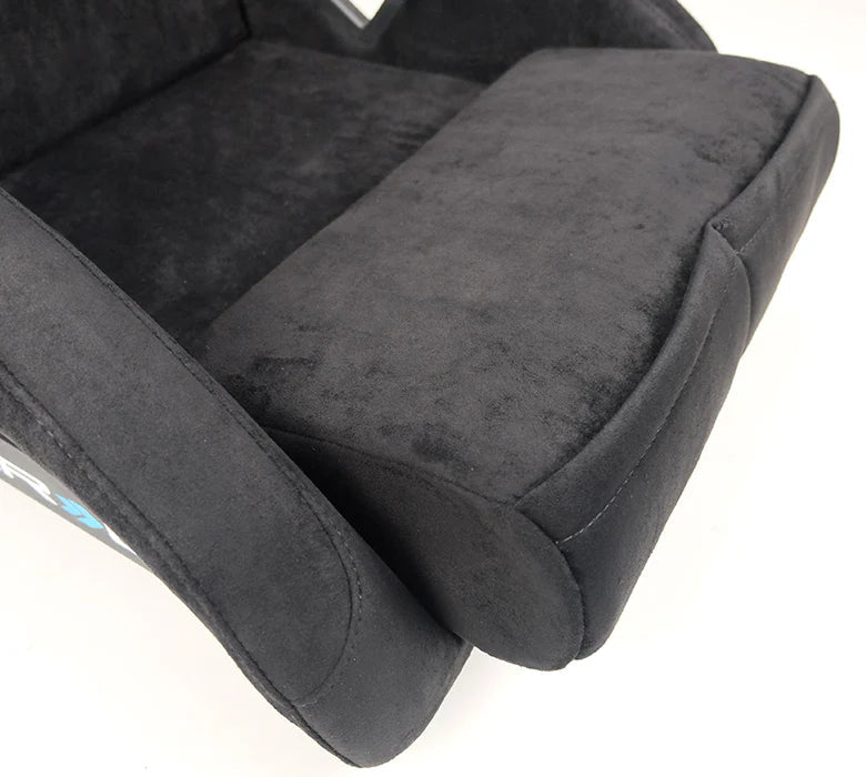 NRG Innovations Prisma Ultra Fixed Back Racing Seat Medium Black Alcantara w/ Gold Flake Shell - FRP - 303BK - ULTRA - Subimods.com