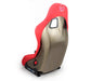 NRG Innovations Prisma Ultra Fixed Back Racing Seat Medium Red Alcantara w/ Gold Flake Shell - FRP - 303RD - ULTRA - Subimods.com