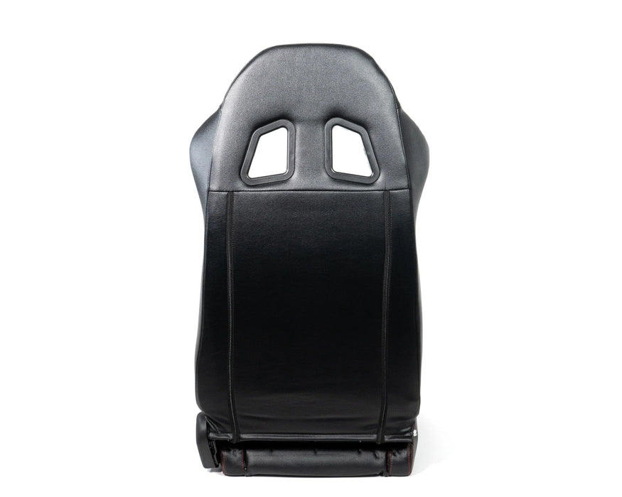 NRG Innovations Reclinable Bucket Seat Pair Black Leather w/ Red Stitching - RSC - 208 - 1L/R - Subimods.com