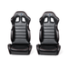 NRG Innovations Reclinable Bucket Seat Pair Black Leather w/ Red Stitching - RSC - 208 - 1L/R - Subimods.com