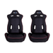 NRG Innovations Reclinable Bucket Seat Pair Black w/ Red Stitching and Arrow Cushion - RSC - 800L/R - Subimods.com