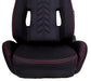 NRG Innovations Reclinable Bucket Seat Pair Black w/ Red Stitching and Arrow Cushion - RSC - 800L/R - Subimods.com