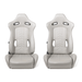 NRG Innovations Reclinable Bucket Seat Pair Grey Vinyl w/ Arrow Cushion - RSC - 810GY L/R - Subimods.com