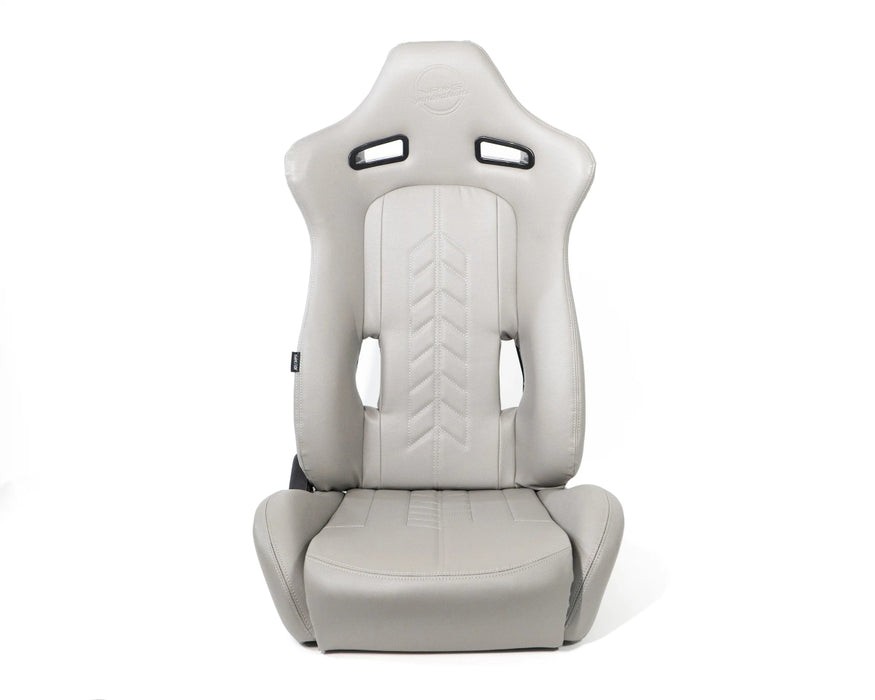 NRG Innovations Reclinable Bucket Seat Pair Grey Vinyl w/ Arrow Cushion - RSC - 810GY L/R - Subimods.com