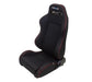 NRG Innovations Type R Reclinable Bucket Seat Pair Black Cloth w/ Red Stitching - RSC - 200L/R - Subimods.com