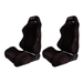 NRG Innovations Type R Reclinable Bucket Seat Pair Black Suede w/ Red Stitching - RSC - 220L/R - Subimods.com