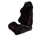 NRG Innovations Type R Reclinable Bucket Seat Pair Black Suede w/ Red Stitching - RSC - 220L/R - Subimods.com