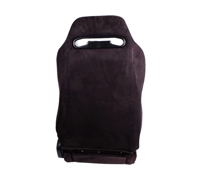 NRG Innovations Type R Reclinable Bucket Seat Pair Black Suede w/ Red Stitching - RSC - 220L/R - Subimods.com