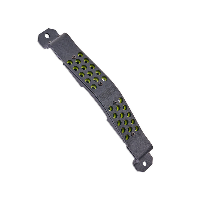 IAG Performance Battery Tie Down Black w/ Neon Yellow Hexagon Most Subaru Models